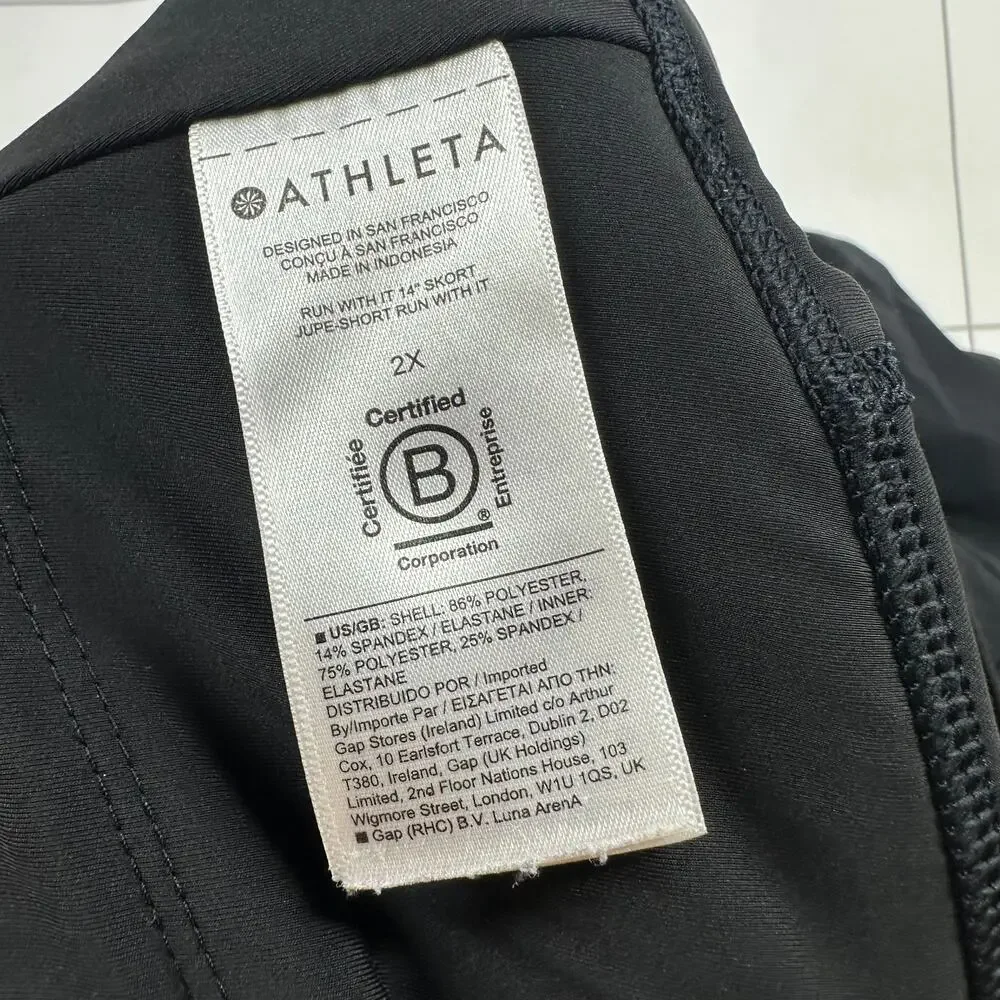 Athleta Skort Women 2X Black Run With It 14